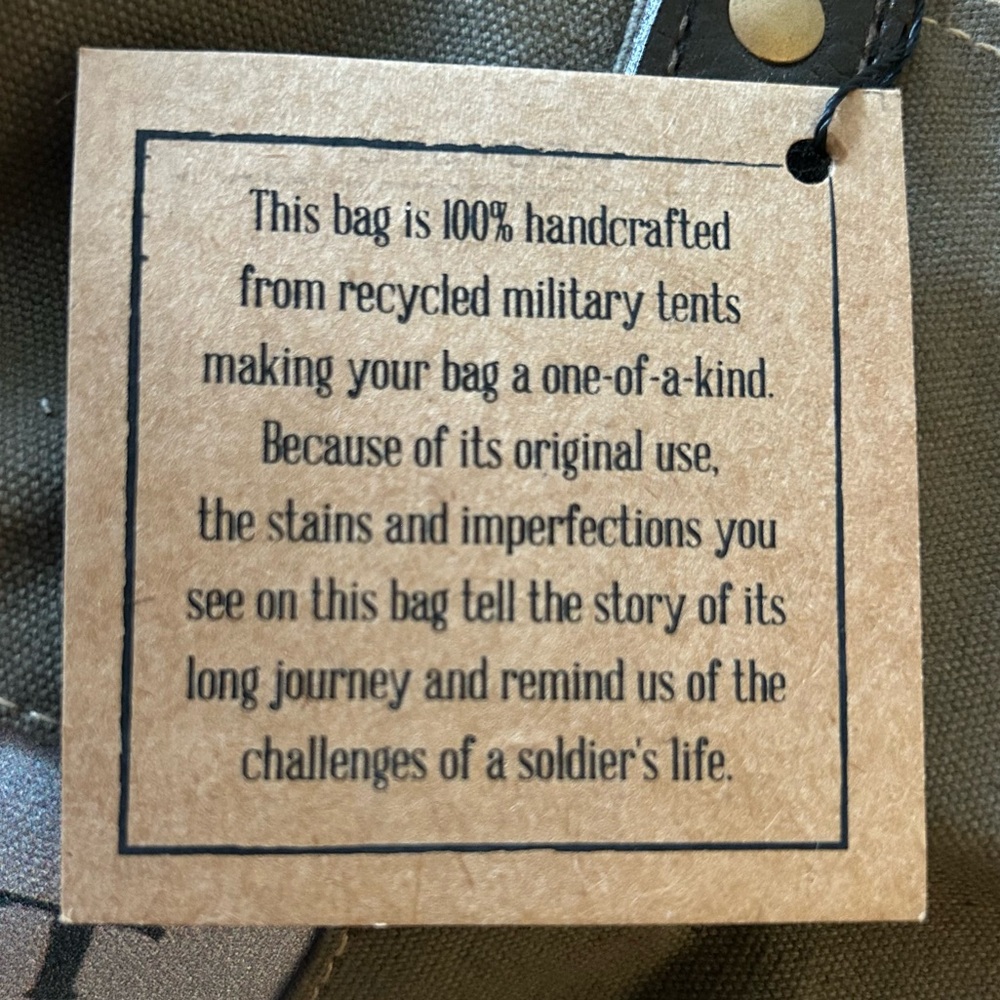NWT Vintage Addiction Rescue Dog Recycled
Military Tent Tote - Picture 8 of 11